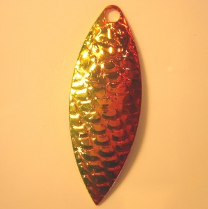 Special Painted, Willow Leaf Size 3.5, Red and Chartreuse
